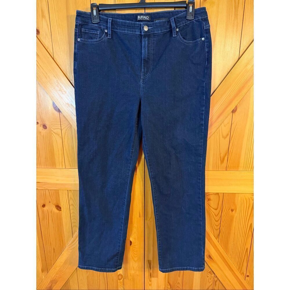 Buffalo David Bitton Dark Wash Alyssa High Rise Straight Jeans Size 14/34 (6459)